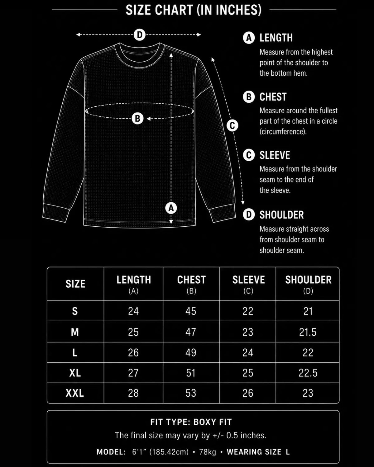 REQUIEM WAFFLE LONG SLEEVE T-SHIRT BOXY FIT