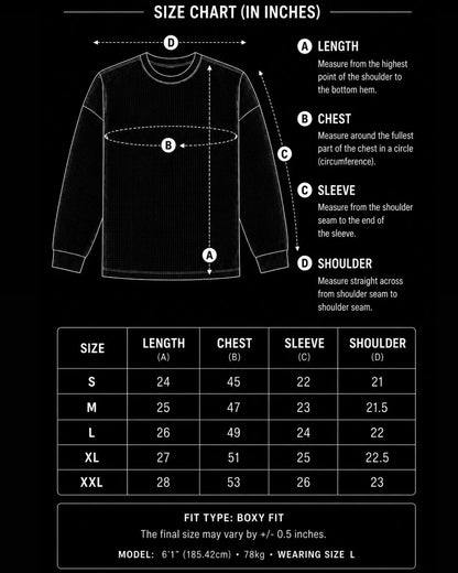 REQUIEM WAFFLE LONG SLEEVE T-SHIRT BOXY FIT
