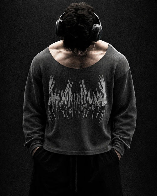 REQUIEM WAFFLE LONG SLEEVE T-SHIRT BOXY FIT