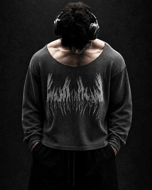 REQUIEM WAFFLE LONG SLEEVE T-SHIRT BOXY FIT
