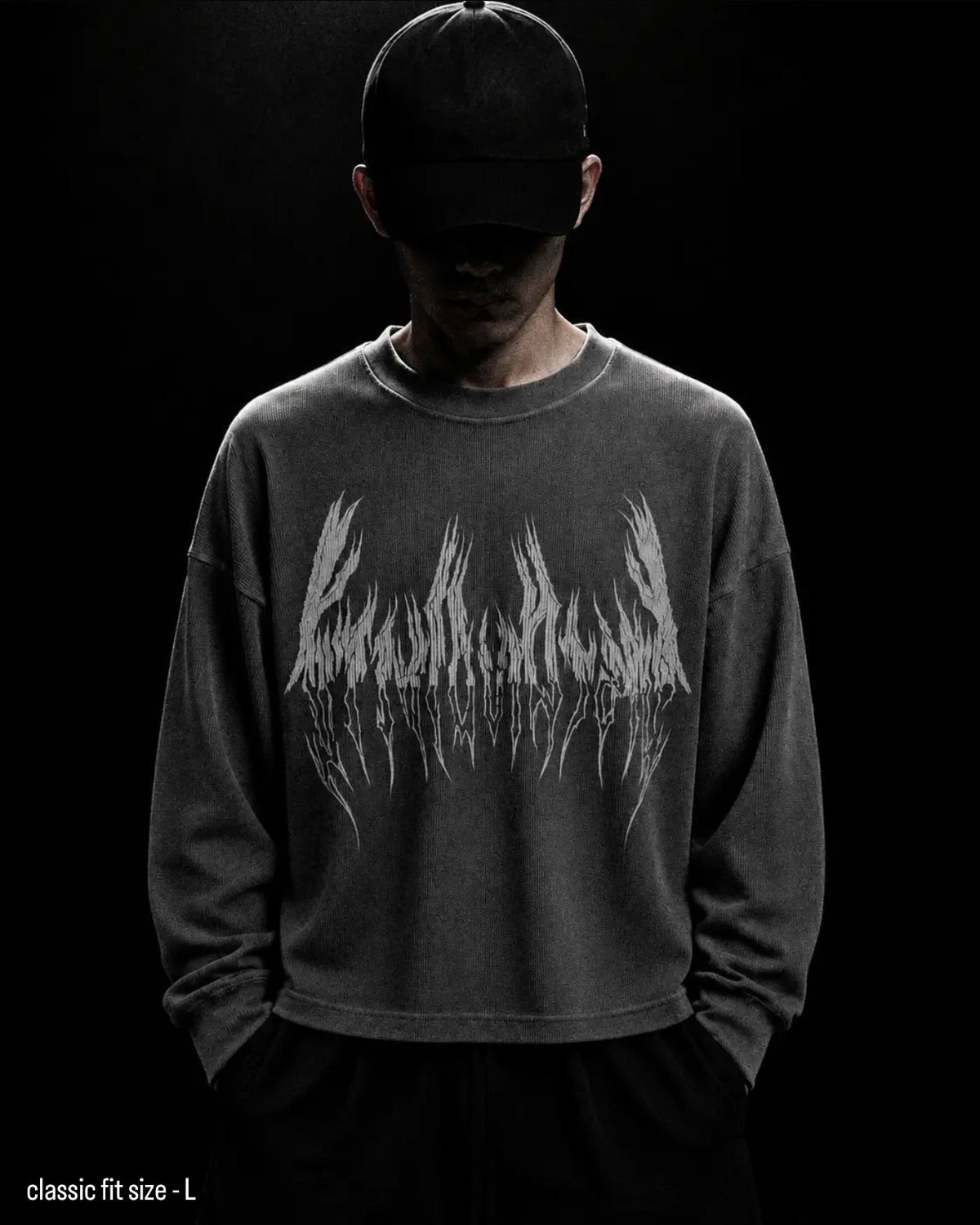 REQUIEM WAFFLE LONG SLEEVE T-SHIRT BOXY FIT