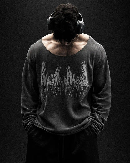 REQUIEM WAFFLE LONG SLEEVE T-SHIRT BOXY FIT