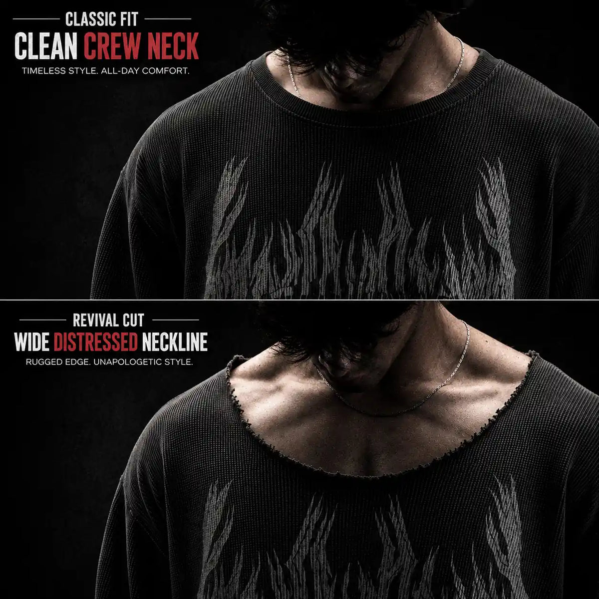 REQUIEM WAFFLE LONG SLEEVE T-SHIRT BOXY FIT